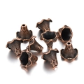 Close-up of vintage copper alloy floral bead caps with granular texture for DIY jewelry - Large Bead Cap Style 4 / 2 Pcs/Set / Copper