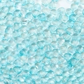Macro shot of sky blue heart-shaped glass beads with center holes for DIY jewelry - 20 Pieces/Pack (Approx 4g) / Lake Blue