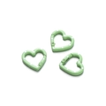 Detail of 24mm light green heart-shaped spring ring clasps with white polka dot pattern - 5 Pieces/Pack (24.7x25.8mm) / Green