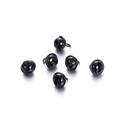 Detailansicht von fünf schwarzen 14mm Metallglöckchen für Bastelarbeiten und Halsbänder - 10 Stück/Packung (14x17mm) / Schwarz