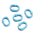 Fünf hellblaue matte Herz-Feder-Schnallen für DIY-Schmuck und Schlüsselanhänger-Zubehör - 5 Stück / Blau