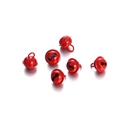 Set mit sechs roten 14mm Metallglöckchen für Bastelarbeiten und Haustierhalsbänder - Rot