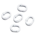 Détail de 5 fermoirs à ressort ovales blancs mats en forme de cœur pour bijoux DIY - Blanc