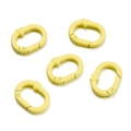 Lot de 5 mousquetons en forme de cœur jaune mat pour accessoires de bijoux DIY - Jaune