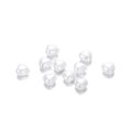 Close-up of heart-shaped ABS pearl beads with pre-drilled holes for DIY jewelry making - Pack Of 20 / Horizontal Heart