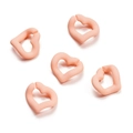 Detailed view of pink heart-shaped acrylic link rings for DIY jewelry making - 5 Pieces/Pack (19x20.5mm) / Orange Pink