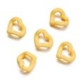 Detail of 5 matte yellow irregular heart-shaped acrylic rings for DIY jewelry projects - 5 Pieces/Pack (19x20.5mm) / Yellow