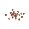 Macro shot of maple wood beads with natural brown stripes and smooth finish for DIY crafts - 6mm