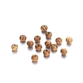 Detailed macro view of natural maple wood beads with holes for DIY craft jewelry - 8mm