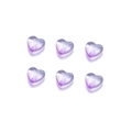 Detail of six purple heart-shaped glass beads with hole for DIY jewelry making - 20 Pieces/Pack (12*12.3mm) / Blue-Purple Heart Beads