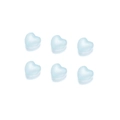 Set of six light blue heart-shaped glass beads for DIY jewelry crafts on white background - 20 Pieces/Pack (12*12.3mm) / Blue Heart Beads