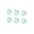 Dettaglio di sei perline di vetro a cuore verde menta per creazione gioielli - 20 Pezzi/Confezione (12*12,3mm) / Perle a cuore verde ciano