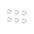Macro di 6 perle di vetro a forma di cuore cangiante con finitura AB per gioielli DIY - 20 Pezzi/Confezione (12*12,3mm) / Perle a cuore bianco aurora