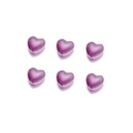 Dettaglio di sei perline a forma di cuore viola opaco traslucido per creazione di gioielli - 20 Pezzi/Confezione (12*12,3mm) / Perlina a Cuore Viola