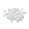 Macro shot of 4mm white round glass faux pearl beads with smooth luster for DIY jewelry - 4mm (~10g, 100 Pieces/Pack) / White