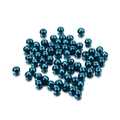 Macro shot of 4mm peacock blue glass pearls with smooth metallic finish for jewelry DIY - 4mm (~10g, 100 Pieces/Pack) / Teal