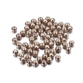 Macro shot of 4mm bronze glass imitation pearl beads with smooth finish and central holes - 4mm (~10g, 100 Pieces/Pack) / Tan