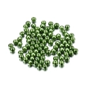 Close-up of 4mm metallic emerald green glass pearl beads for DIY jewelry making and crafts - 4mm (~10g, 100 Pieces/Pack) / Emerald Green
