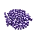 Close-up of 4mm deep purple glass imitation pearl beads with smooth lustrous finish - 4mm (~10g, 100 Pieces/Pack) / Deep purple