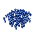 Close-up of deep blue 4mm faux pearl beads with hole for DIY jewelry making - 4mm (~10g, 100 Pieces/Pack) / Dark Blue