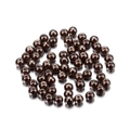 Macro view of 4mm coffee brown glass pearls with polished finish and center drill holes - 4mm (~10g, 100 Pieces/Pack) / Coffee