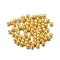 Macro detail of 4mm gold faux pearl round beads with holes for DIY jewelry making - 4mm (~10g, 100 Pieces/Pack) / Gold