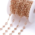 Detail van de roségouden ketting met paarse zirkoon kristallen voor DIY-sieraden - Pakket van 1 Meter (6.8mm) / KC Goud Ketting Champagne Zirconia