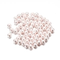Macro shot of 4mm pale pink glass imitation pearls with smooth finish and pre-drilled holes - 4mm (~10g, 100 Pieces/Pack) / Light Pink