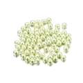 Macro shot of 4mm cream faux pearl glass beads with central hole for DIY jewelry making - 4mm (~10g, 100 Pieces/Pack) / Cream White