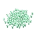 Macro shot of 4mm mint green glass faux pearl beads with hole for DIY jewelry making - 4mm (~10g, 100 Pieces/Pack) / Mint Green