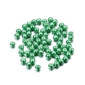 Detail shot of 4mm dark green round glass pearls with high luster for DIY jewelry making - 4mm (~10g, 100 Pieces/Pack) / Dark Green