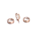 Macro-opname van roségoud vergulde CCB-kraalframes met gepolijste afwerking voor DIY-sieraden - 50 stuks/verpakking (ca. 8,5g) / Roségoud Groot Rond