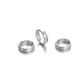 Detail van drie gepolijste zilveren CCB-kralen met drie gaten voor DIY-sieraden - 50 stuks/verpakking (ca. 8,5g) / Zilver Groot Rond