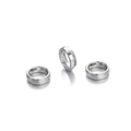 Detailweergave van drie CCB-kraalhouders met zijgaten voor het maken van DIY-sieraden - 50 stuks/verpakking (ca. 8,5g) / Zilver Klein Rond