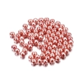 Detailed view of 4mm pink faux pearl glass beads with polished finish for DIY jewelry - 4mm (~10g, 100 Pieces/Pack) / Pink
