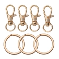 Primer plano de cierres de langosta dorados y llaveros para accesorios de joyería DIY - Paquete de 10 Juegos (32mm/25mm) / Oro KC