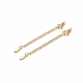 Detail of 7cm golden stainless steel extender chain with lobster clasp for jewelry making - 2 Pcs/Set / Gold Oval Style (Style B)