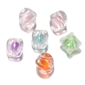 Close-up of colorful acrylic frosted beads for DIY phone chains and bracelets - Four-cornered Core Bead