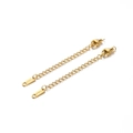 Detailed macro view of 7cm gold stainless steel extension chain with S.steel engraved tag - 2 Pcs/Set / Gold Rectangle Style (Style C)