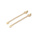 Detail of 7cm gold stainless steel extension chains with lobster clasps and S.steel tags - 2 Pcs/Set / Gold Round Style