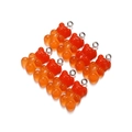 Detailed view of 7 pieces gradient orange resin gummy bear pendants for DIY jewelry making - Opaque Red Orange