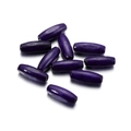 Macro detail of dark purple oval maple wood beads with 2.5mm hole for DIY crafting - Purple