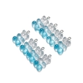 Detail of transparent gradient blue resin bear charms with silver metal pendant loops - Transparent Blue