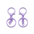 Set di portachiavi in metallo viola con chiusura a moschettone e catena per il fai da te - Viola Chiaro