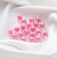 Roze iriserende acryl kralen met glanzende kern voor DIY-sieraden en handwerkprojecten - 8mm (2.3mm Gat) 50 Stuks/Verpakking / Fuchsia Iriserend