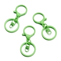 Tre chiusure a moschettone e anelli laccati verde menta per portachiavi fai da te - 30x68mm 5 Pezzi/Confezione / Verde