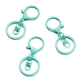 Set da 3 moschettoni e anelli portachiavi verde menta per accessori fai-da-te - 30x68mm 5 Pezzi/Confezione / Verde Lago