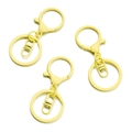 Dettaglio di tre chiusure a moschettone gialle laccate macaron con anelli aperti - 30x68mm 5 Pezzi/Confezione / Giallo chiaro