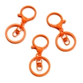Tre moschettoni e anelli portachiavi arancioni opachi per accessori fai-da-te - 30x68mm 5 Pezzi/Confezione / Arancione