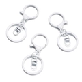 Set di tre pezzi di chiusure a moschettone e anelli per chiavi in lega verniciati bianchi - 30x68mm 5 Pezzi/Confezione / Bianco